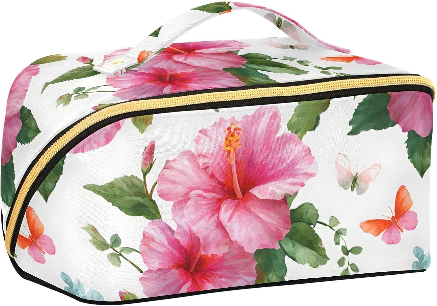 Retro Floral Cosmetic Bag Travel Makeup Organizer Travel Toiletry Pouch