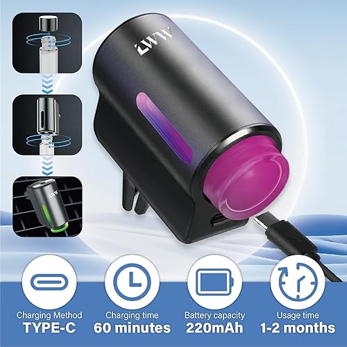 Miniatura 31 de Ambientador inteligente para automóvil, 3 niveles de intensidad ajustable, difusor de aroma recargable, difusor de aroma ajustable, 220 mAh