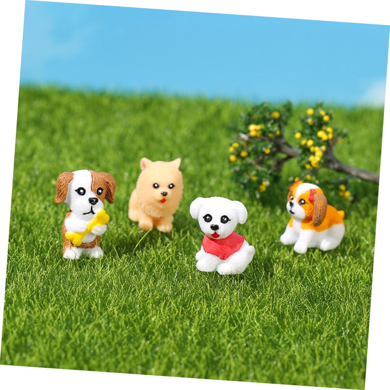 BESTonZON 12 Figurine Di Cani In Resina – Micro Paesaggio Per Giardino E Tavolo, Statuette Compatte 3,5x3,1x2 Cm, Per Hobby E Creatività