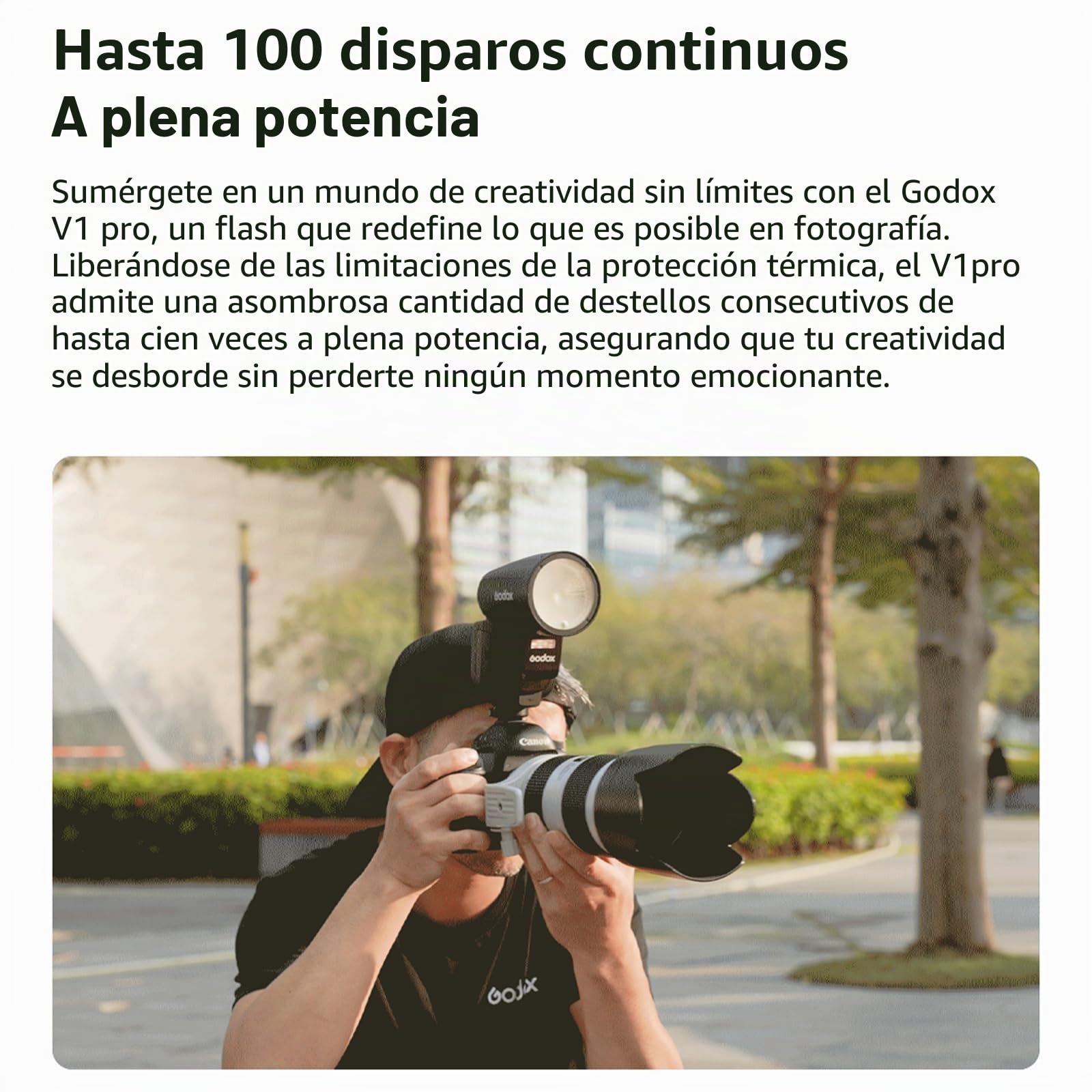 Godox V1 Pro V1pro-C Flash de Cámara TTL para Canon, GODOX V1-C Mejorado, 2,4 G HSS 1/8000s Li-Ion 76 WS