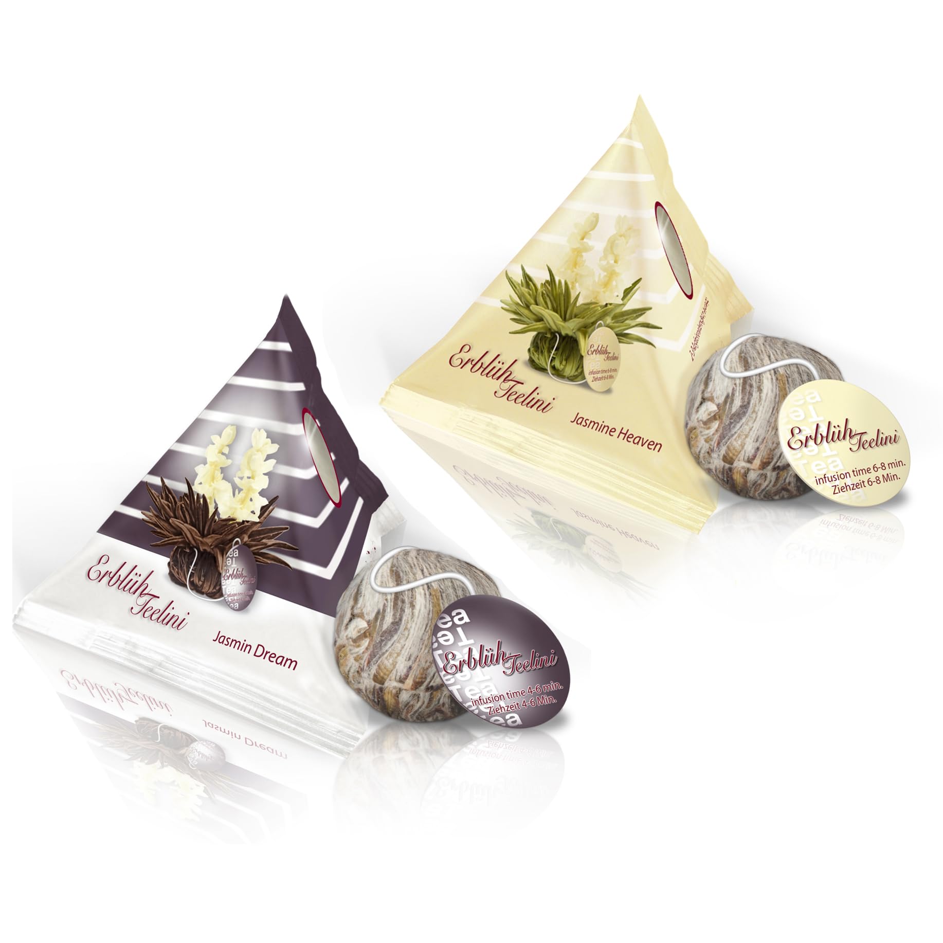Creano Teelini Flores de Té Blanco y Negro 12 uds Cofre de Madera Sostenible 8 Variedades Regalo Premium Mujer