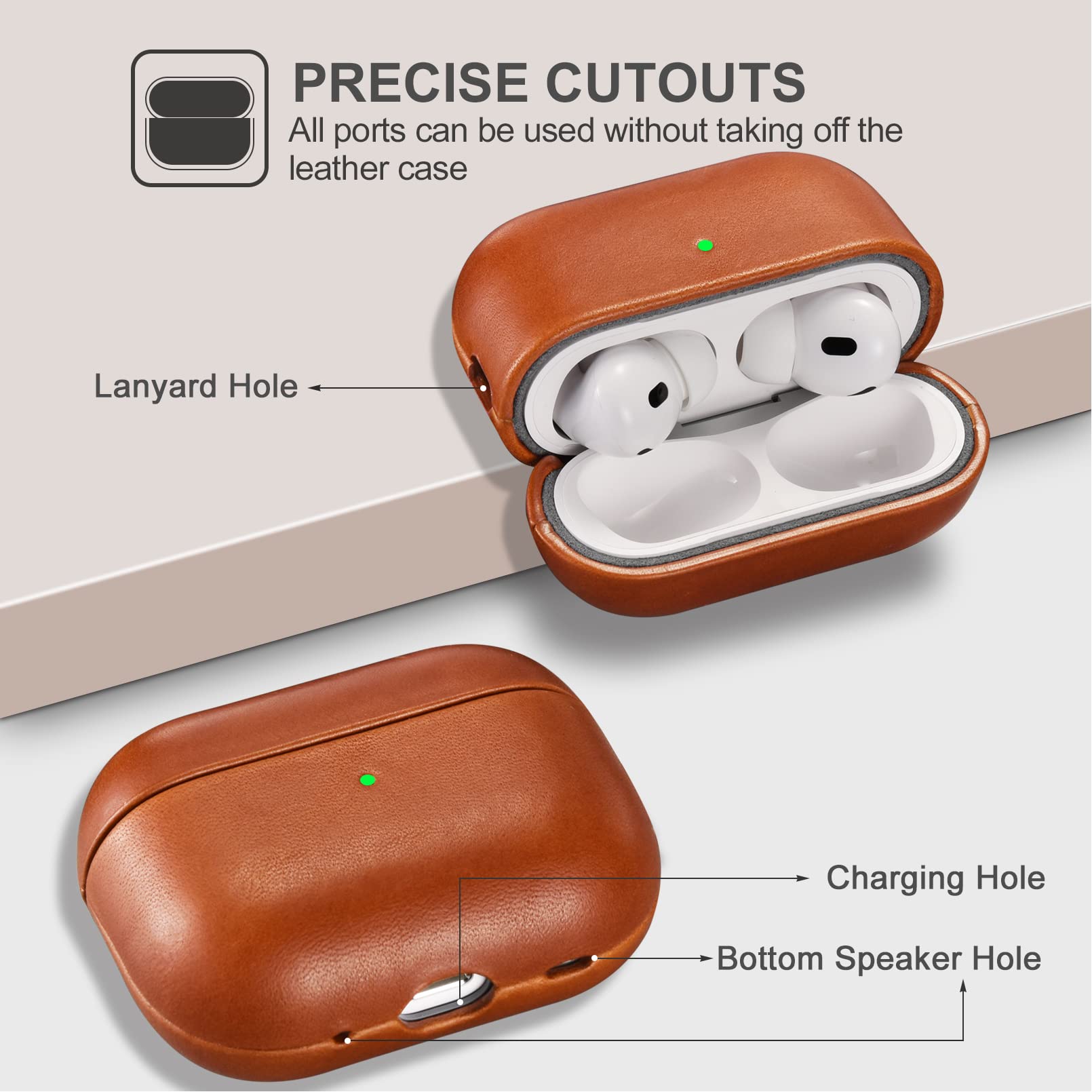 Amazon | AirPods Pro 2 用 ケース 本革(2022年9月発売専用)落下防止 