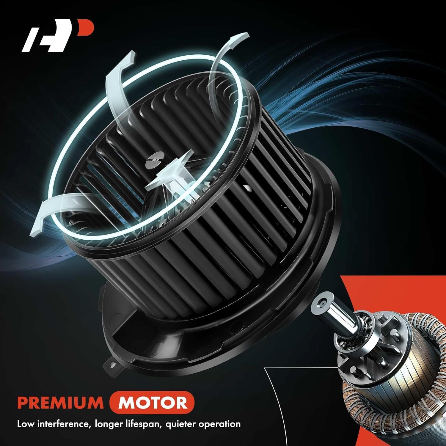 A-Premium Front HVAC Heater Blower Motor Compatible with Volkswagen Jetta/Tiguan/GTI/CC/Passat/Golf/Rabbit & Audi A3/Eos/Q3/Q3 Quattro/Golf/A3 Quattro/Tiguan Limited/Golf R/R32/TT Quattro/TTS Quattro