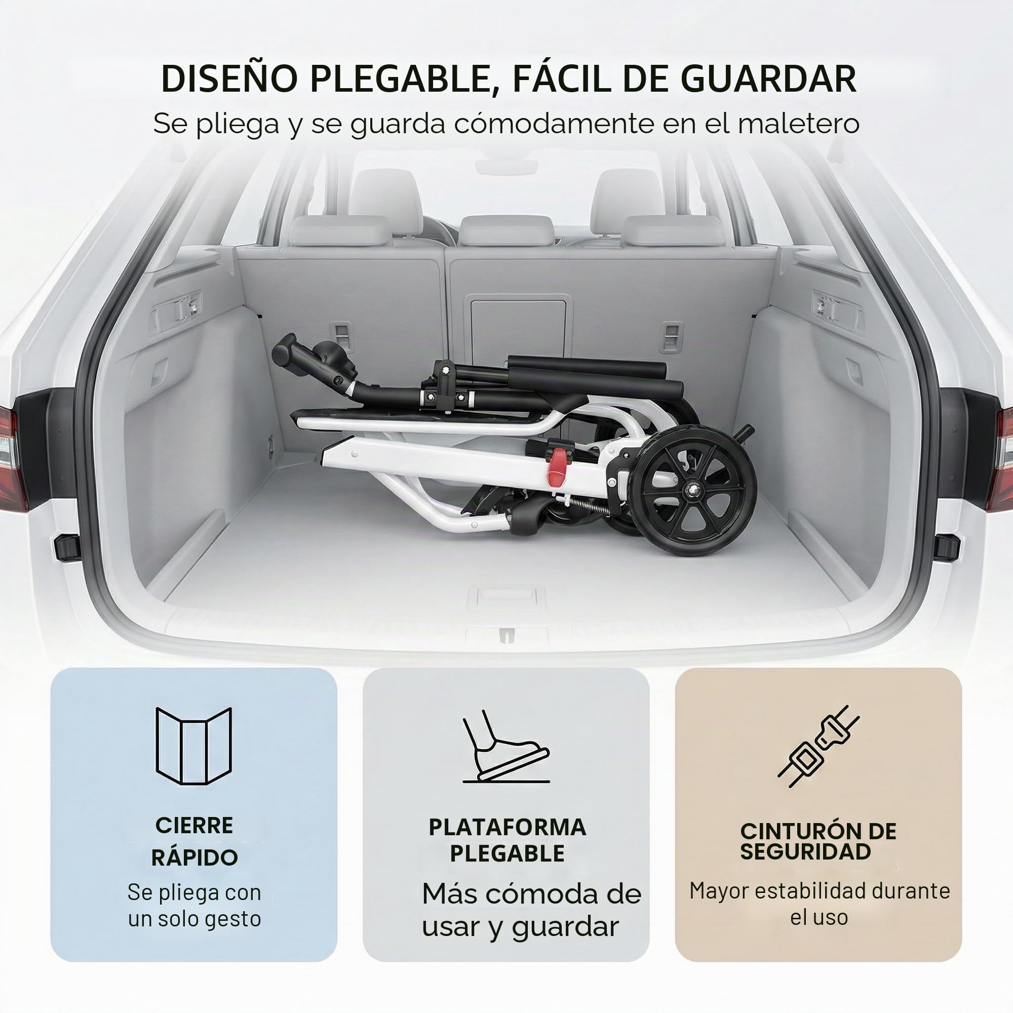 Silla de ruedas plegable ultraligera con freno de mano, marco de acero al carbono ligero de 8,2 kg, ruedas giratorias de 280°, correa de seguridad ajustable, silla de ruedas portátil para interiores y