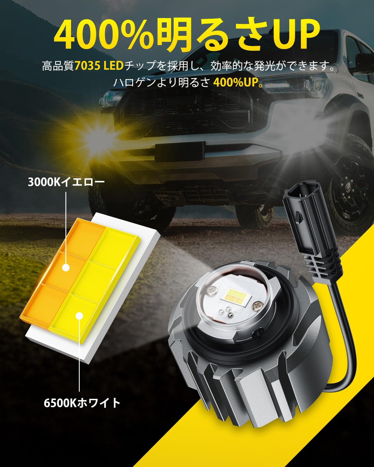 Amazon | AUXITO L1B LED フォグランプ 新型 純正交換 2色切り替えled
