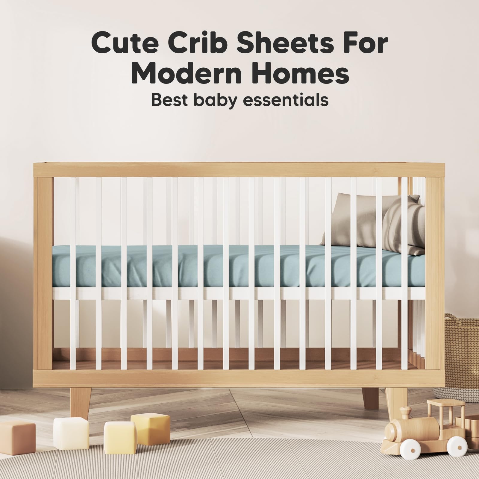 2-Pack Organic Crib Sheets for Boys, Girls - Jersey Fitted Crib Sheet, Baby Crib Sheets Neutral, Crib Mattress Sheet, Cotton Crib Sheets, Soft Baby Sheets for Crib, Unisex Crib Fitted Sheet (Toasty)