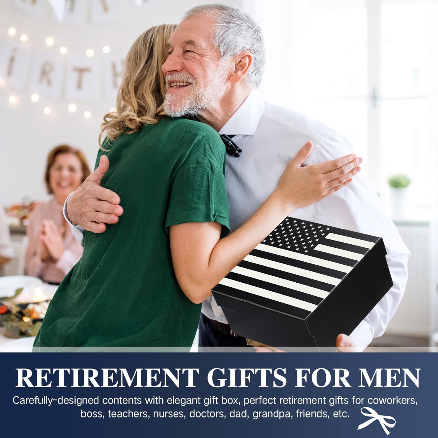 Sieral American Flag Gifts Set for Men Include Tumbler Baseball Cap Socks Keychain with Gift Box for Veterans Christmas - Image 4