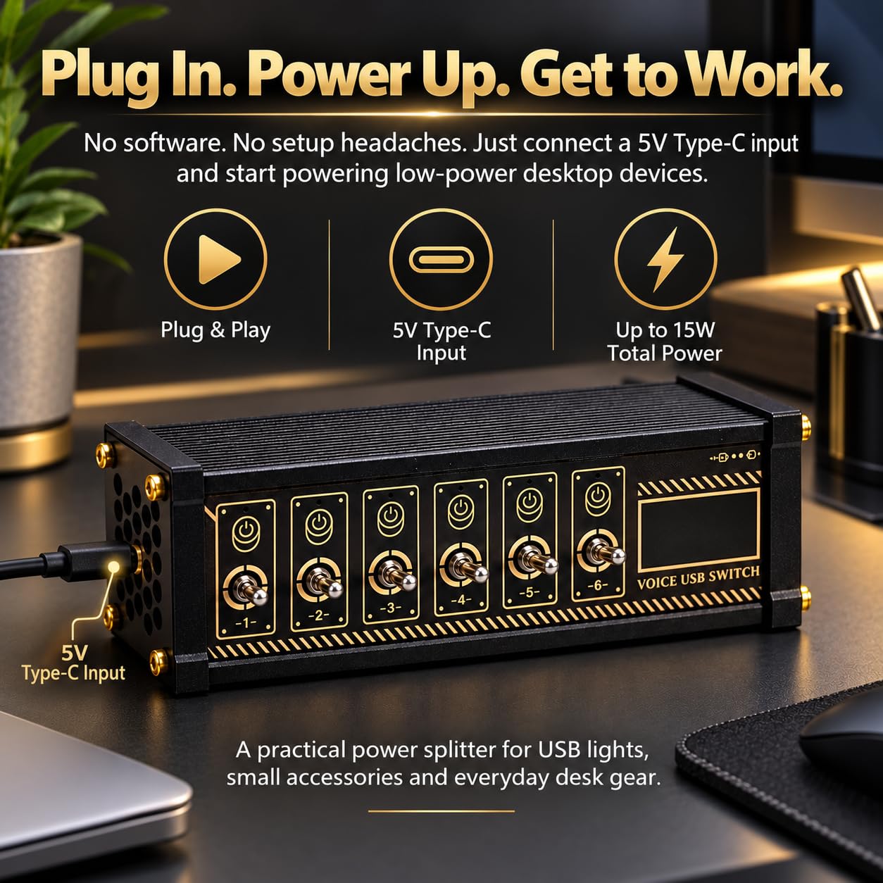 Switcher USB A 6 Porte, 6 Interruttori Individuali con Spia Luminosa, per Condividere Dispositivi USB, Ideale Come Regalo per Il Fidanzato, per Ufficio, Home Entertainment E Piccoli Studi.