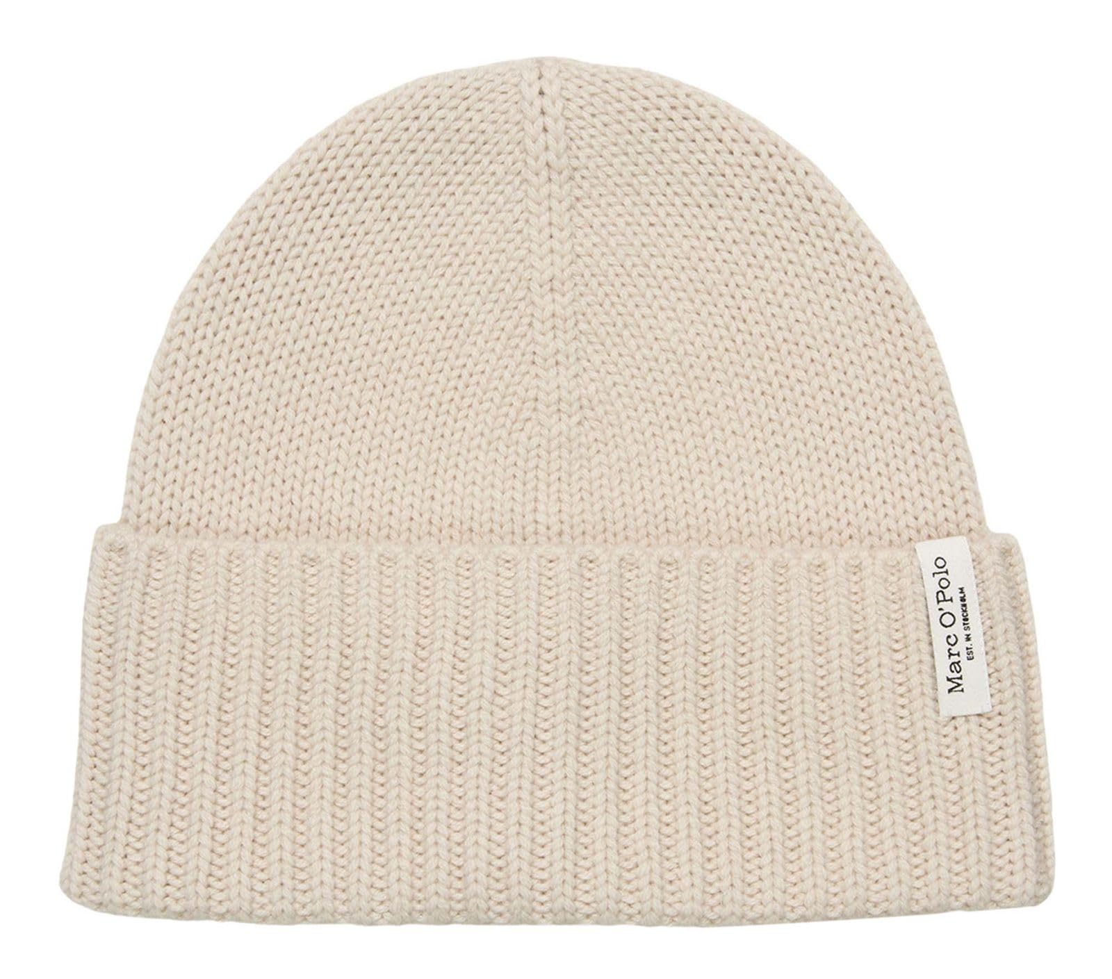 MARC O'POLO Strickmütze Wollmischung natural stone mit luxuriösem Kaschmir