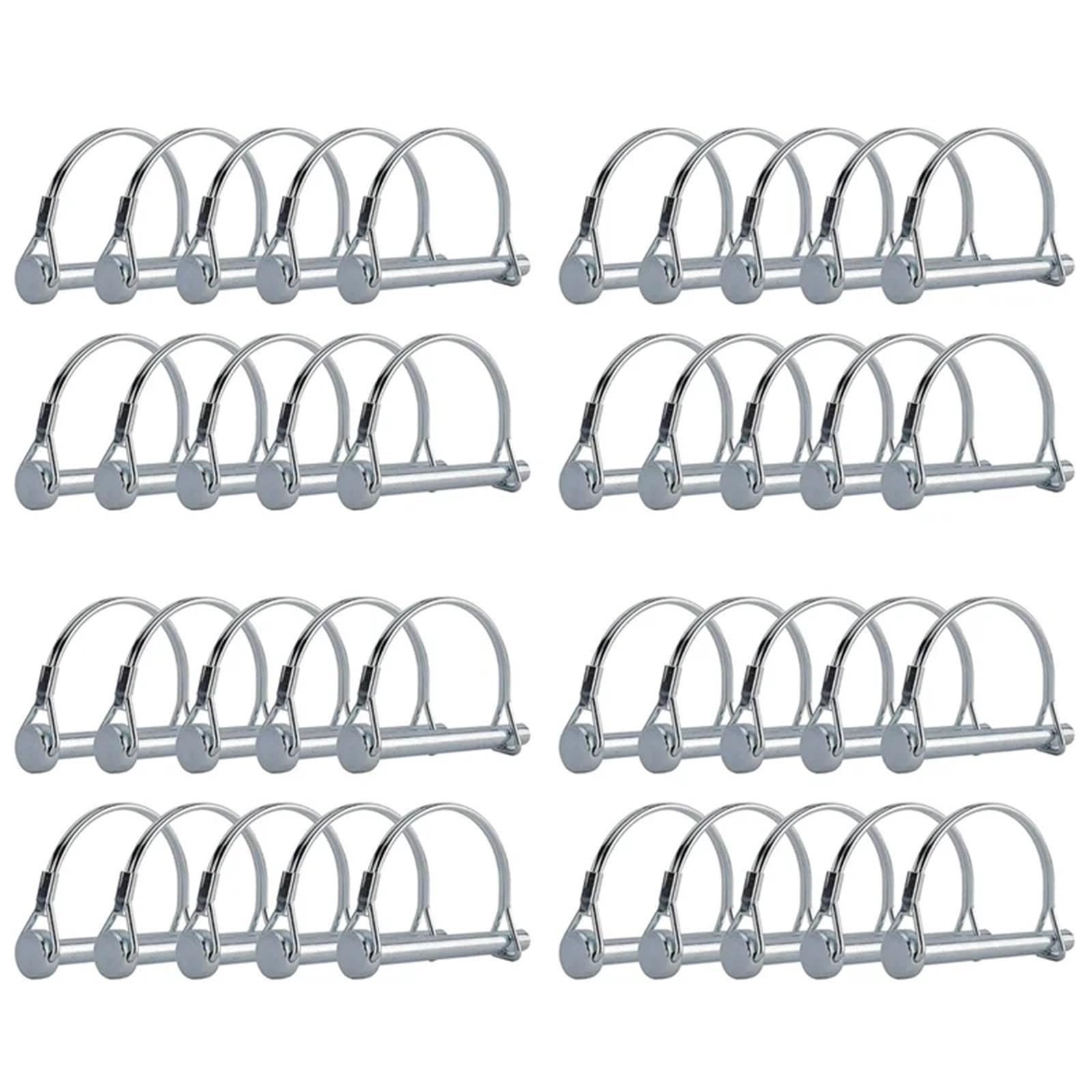 Perno di accoppiamento for rimorchio, perno bloccaggio dell'albero 70x8mm Argento Confezione da 10 perni del filo attacco con fermo for ad arco tondo