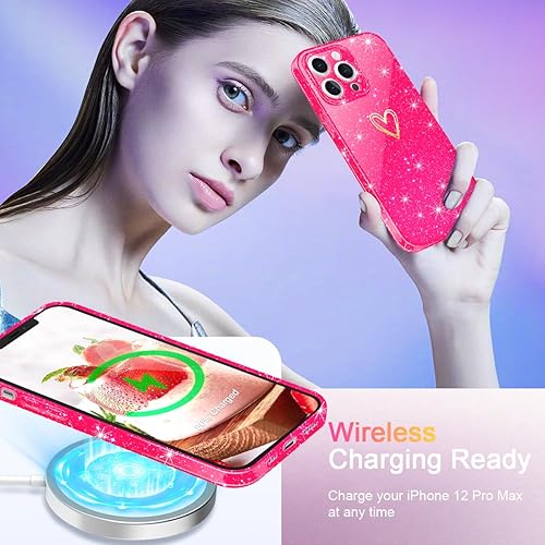 Miniatura 6 de Funda para iPhone 12 Pro Max, purpurina transparente nunca amarilla fundas de teléfono a prueba de golpes, funda protectora de silicona suave