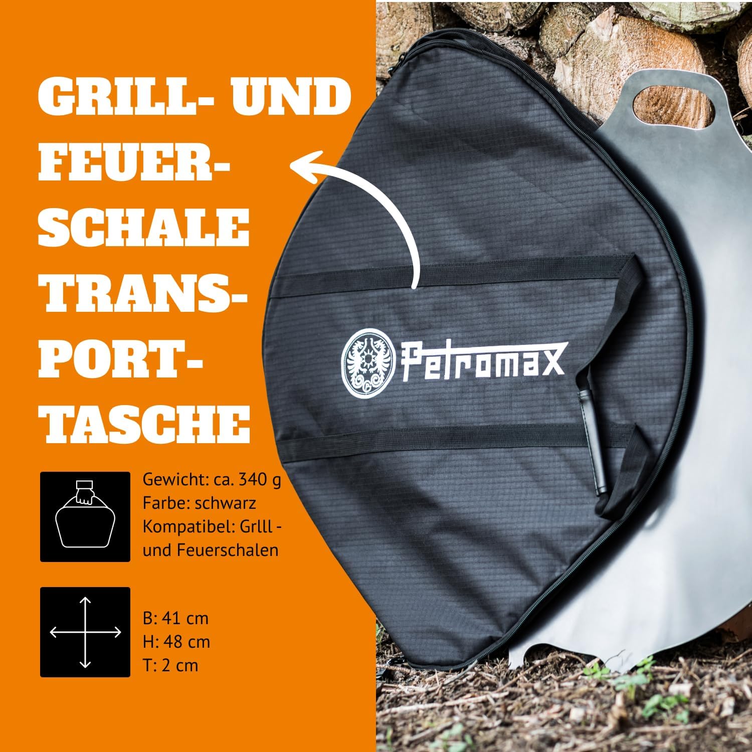 Petromax Griddle and Fire Bowl Bag, Transport Safely with Reinforced and Padded Carry Tote, Protect Your Outdoor Cooking and Camping Griddle