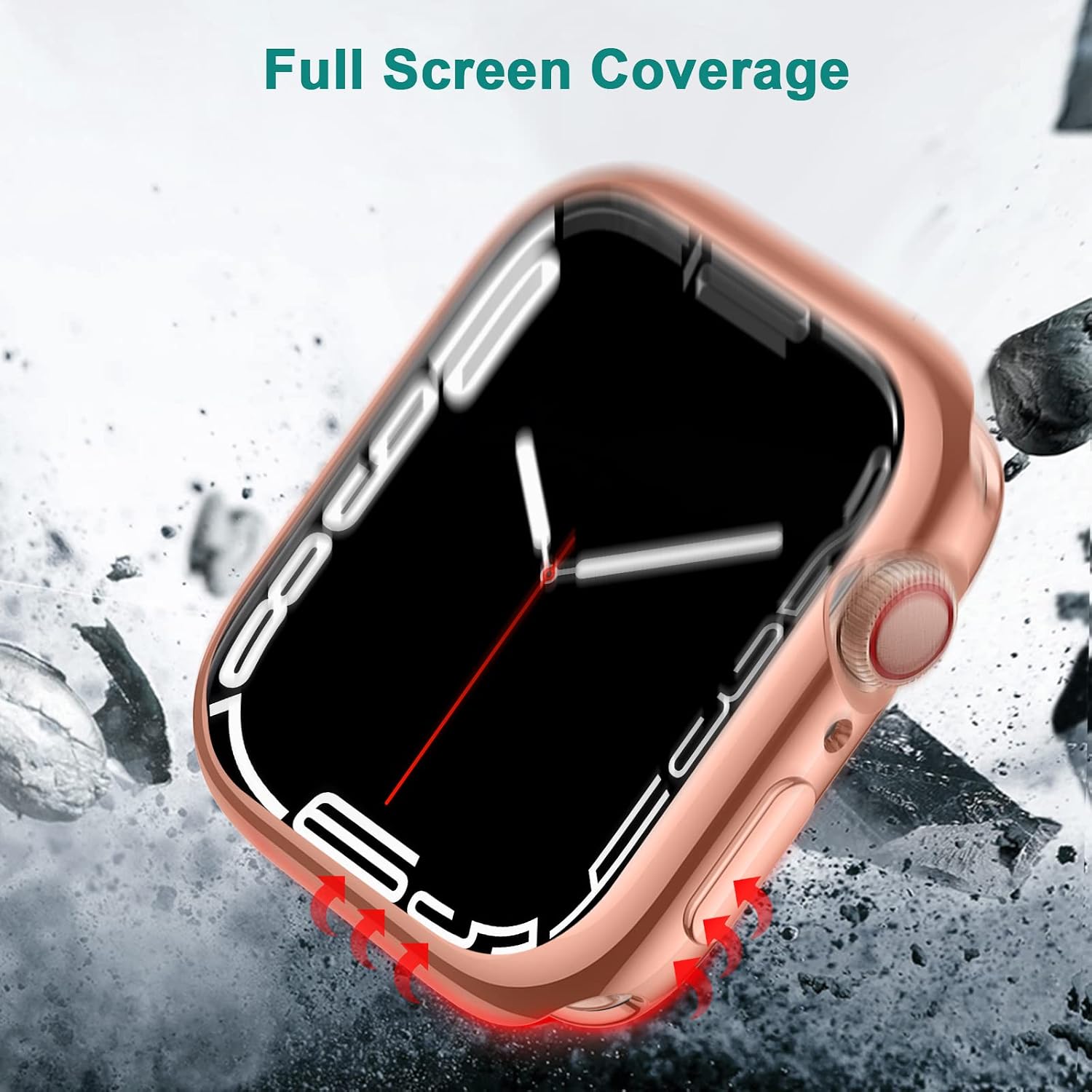 EZCO 2-Pack Screen Protector Case Compatible with Apple Watch Series 7 41mm / 45mm, Soft TPU Full Coverage Protective Cover Bumper Compatible with iwatch 7 Smart Watch for Women Man
