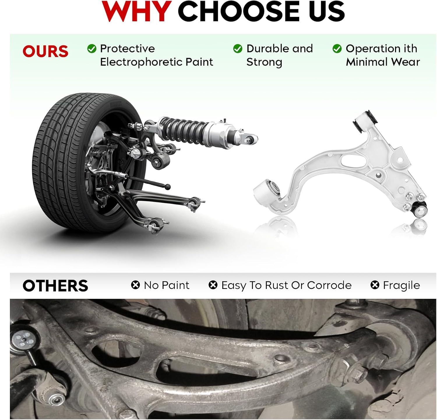 Front Lower Control Arms Suspension Kit Fit for 1998-2005 Buick Park Avenue 1999-2004 Cadillac Seville 2000-2005 DeVille Pontiac Bonneville Lesabre 2001-2003 Oldsmobile Aurora k620291 k620292-6pcs