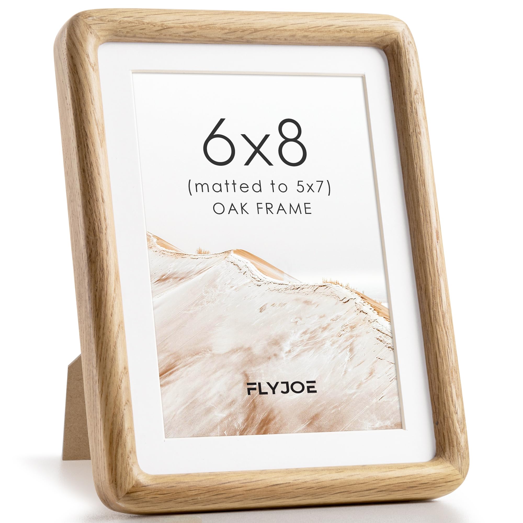 Amazon.com - FLYJOE 6x8 Picture Frame, Natural Solid OAK Wood