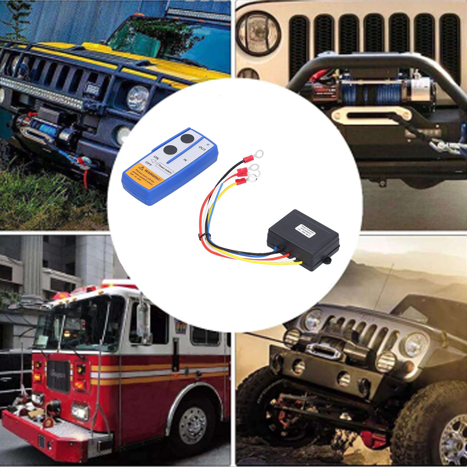 Snufeve6 Kit de télécommande de treuil, télécommande sans Fil de remorque à Benne basculante électrique 12 V pour SUV