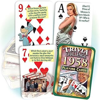 Flickback Media 1958 Trivia Playing Cards: Great 65th Birthday