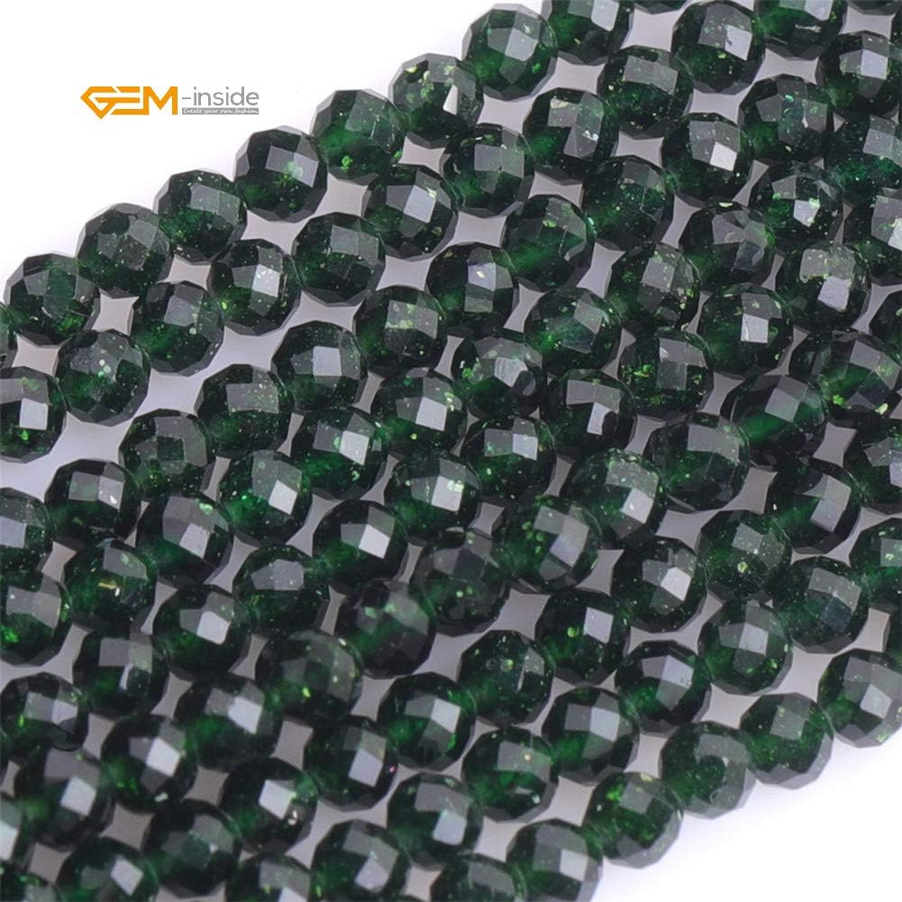 GEM-Inside 3mm Green Sandstone Gemstone Faceted Spacer Small Beads for Jewelry Making 15" - Image 3