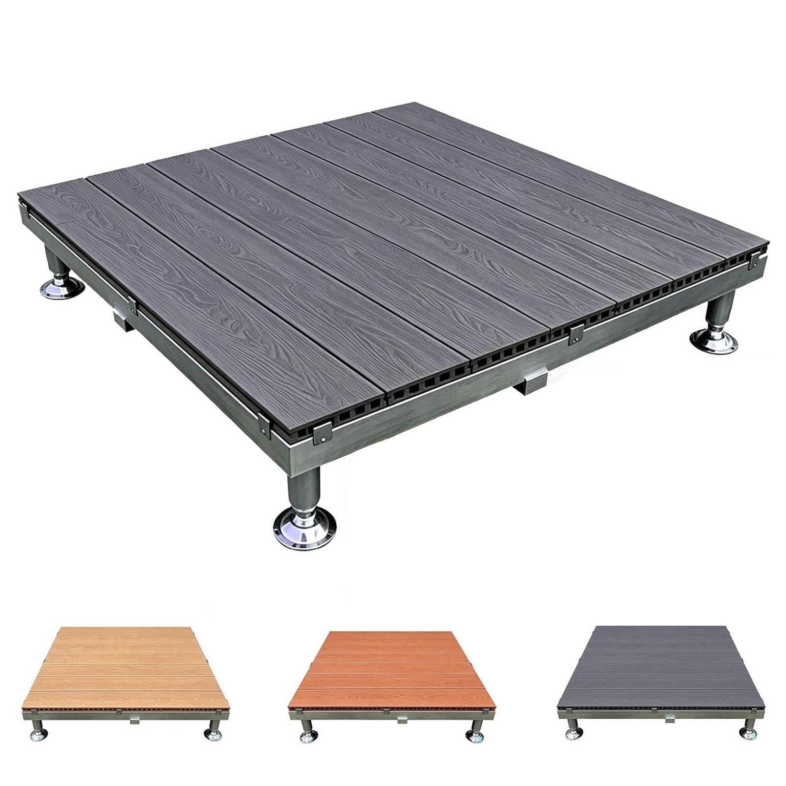 Erhöhte Terrassenplattform, 84 x 84 cm Modulares Schwimmendes Deck Set