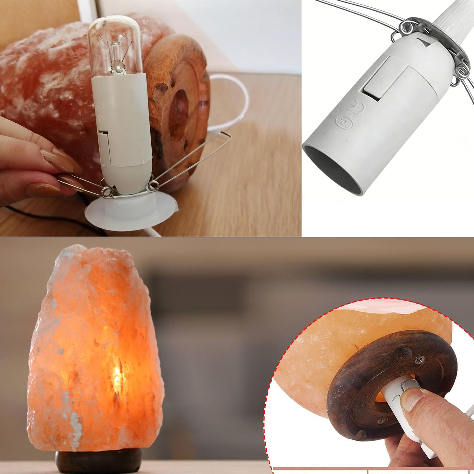 2 sztuki oprawki do lampy z kablem ze starym wiekiem, do lampy solnej L oprawka lampy E14, z kablem do lampy 1,8 m i przełącznikiem, oprawka e14 z przełącznikiem, wtyczka EU, do zawieszenia lampy