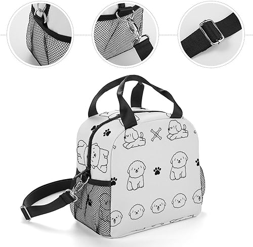 Miniatura 5 de Linda bolsa de almuerzo para cachorros, lonchera reutilizable para cachorros, lonchera refrigerante para mujeres, bolsa de almuerzo de gran