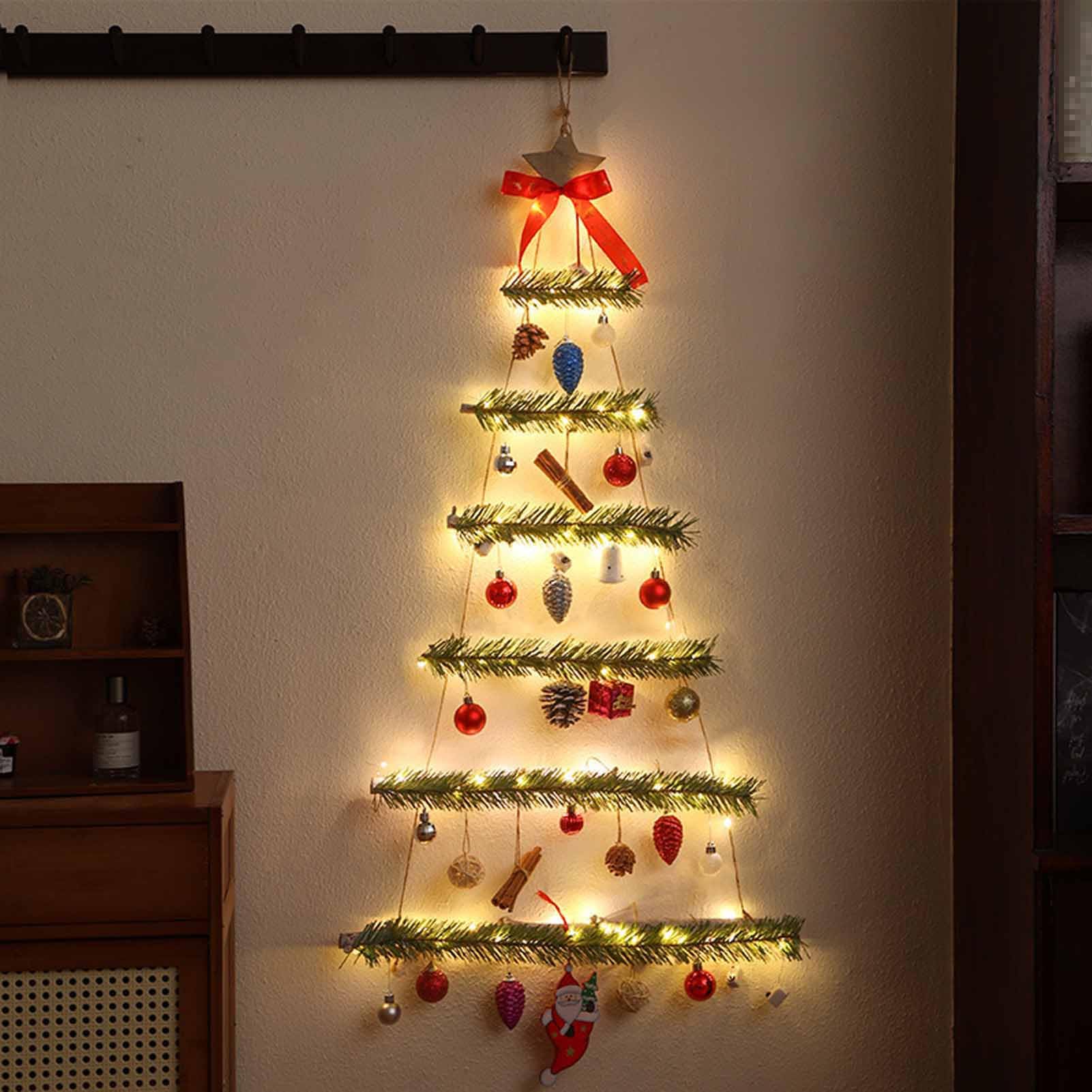Weihnachtsdekoration, an der Wand montierter Weihnachtsbaum, DIY leuchtender Anhänger, Materialpaket, 2025 neue faltbare kreative Weihnachtsdekoration, B