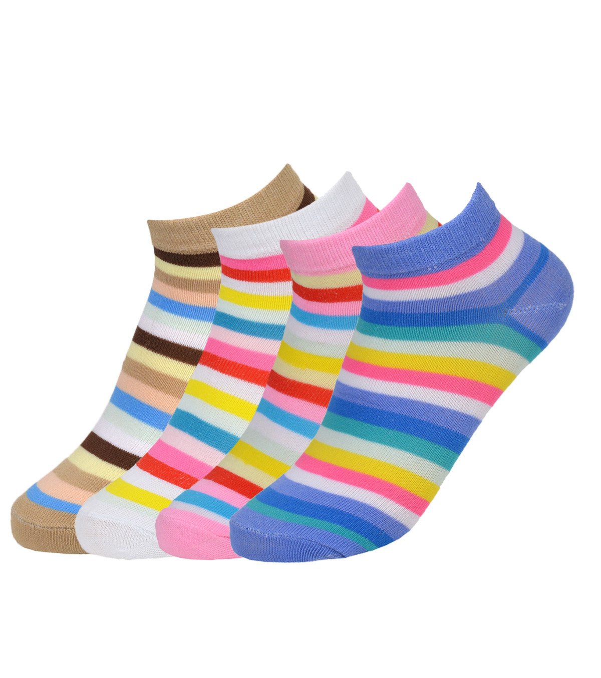 women's/girls Multicoloured low ankle cut cotton Socks (Pack of any 4)
