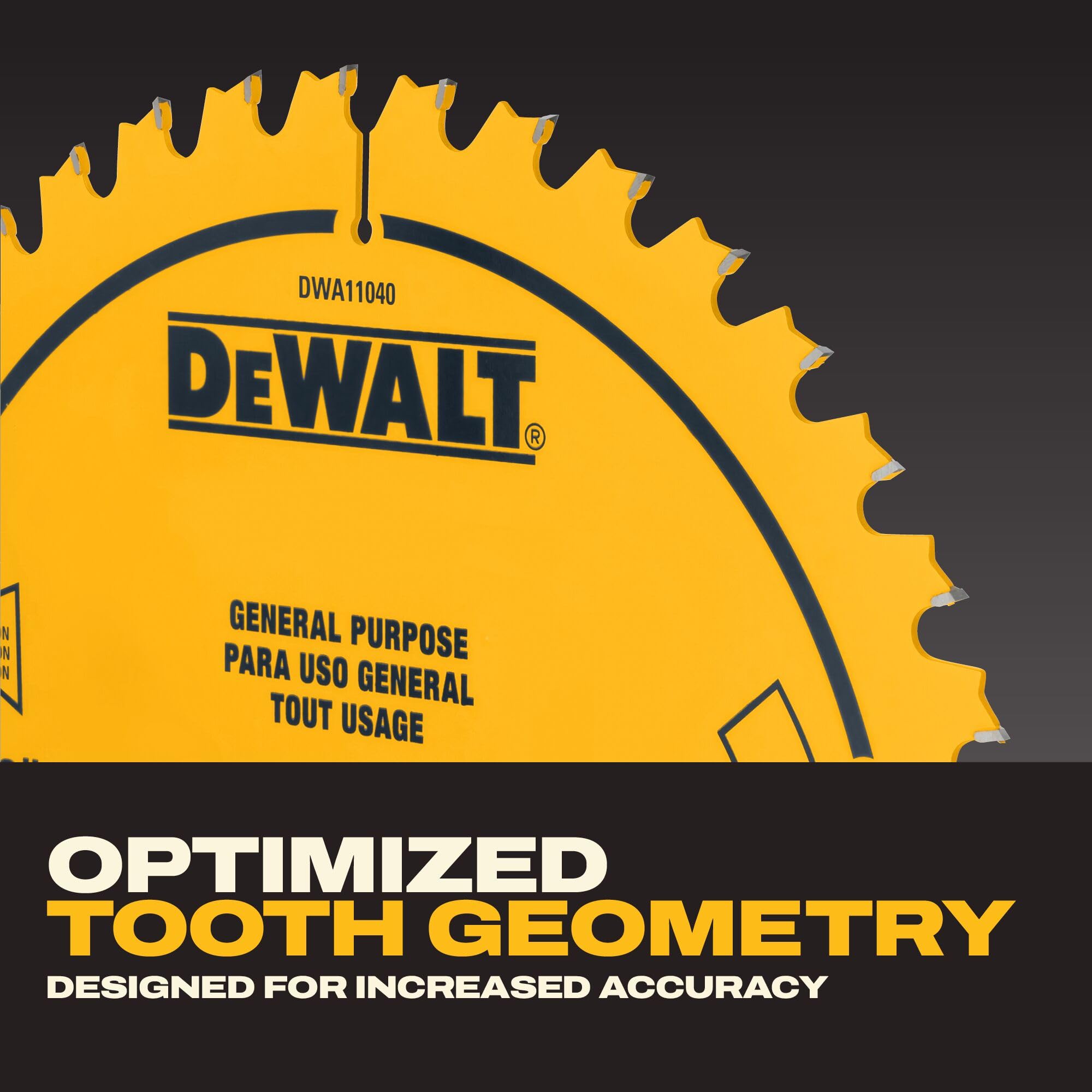 DEWALT Hoja de sierra de mesa, 10 pulgadas, 40 dientes, con acabado fino, carburo ultra afilado (DWA11040)
