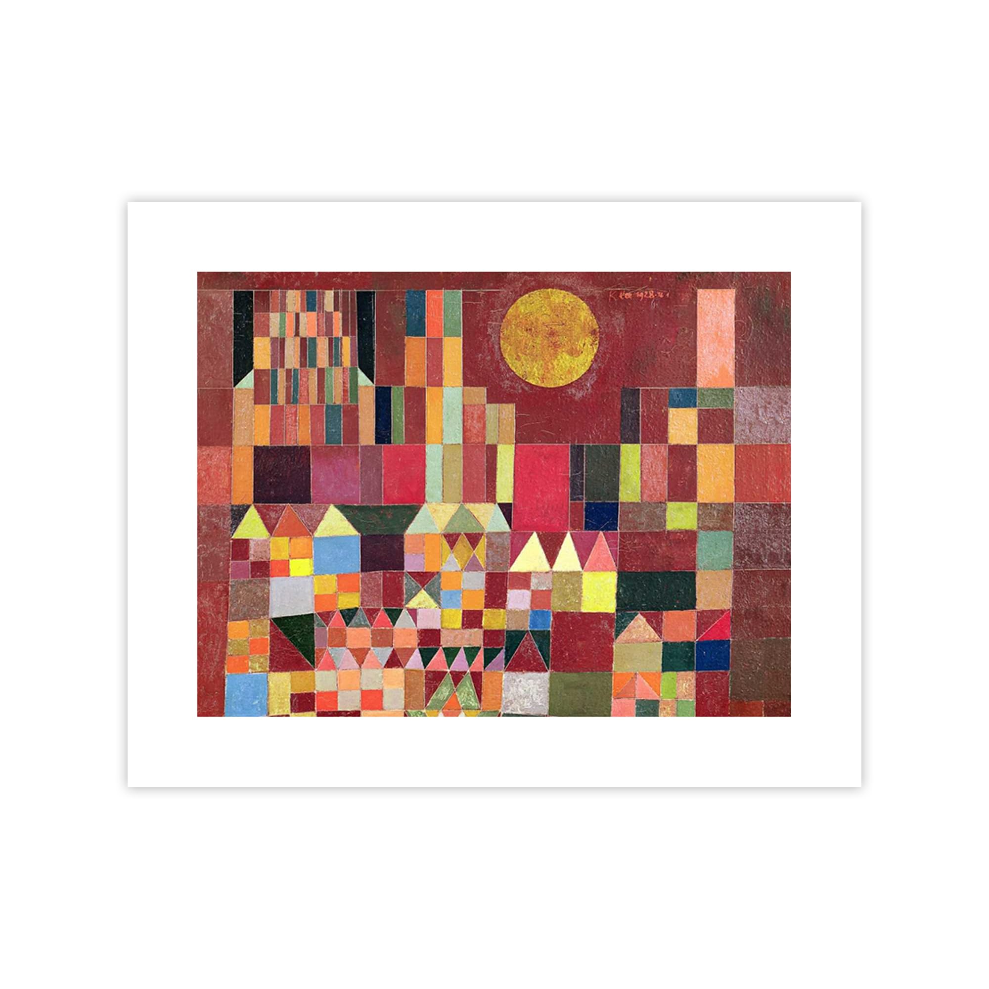 Poster Paul Klee Castle and Sun grand format 100x75 cm pour décoration murale