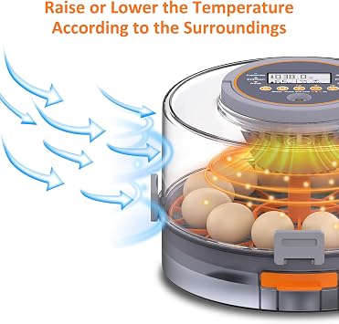 Incubators for Hatching Eggs, Egg Incubator with Automatic Egg Turning and Humidity Control, Intelligent Egg Incubator with Automatic Temp. Adjustment (12 Count)