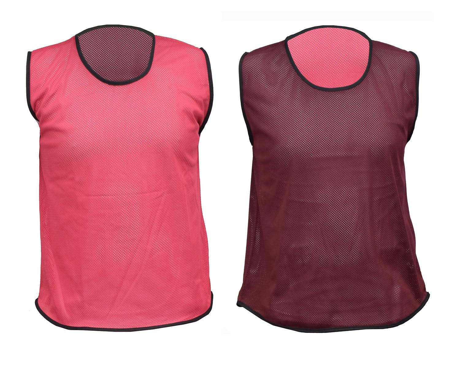 PROSTYLE SPORTS Football Training Reversible Bibs Football Netball Rugby Hockey Cricket XXS-3XL (Pink/Maroon, Youth (U 16's))
