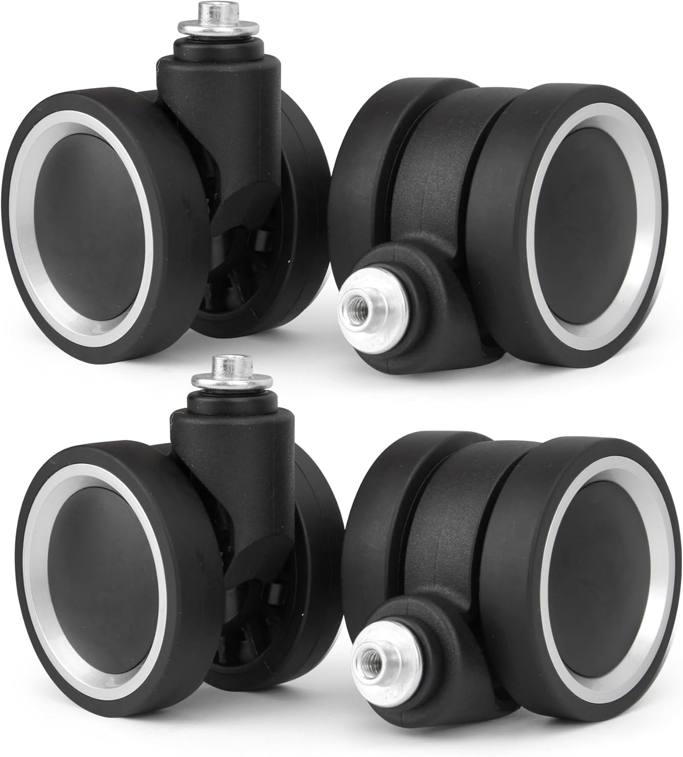 Zoofen Luggage Wheels Replacement 4 pcs Suitcase Replacement Wheels Wear-Resistant Spinner Wheels for Most Suitcase Repair(ZLN-A39,Black)