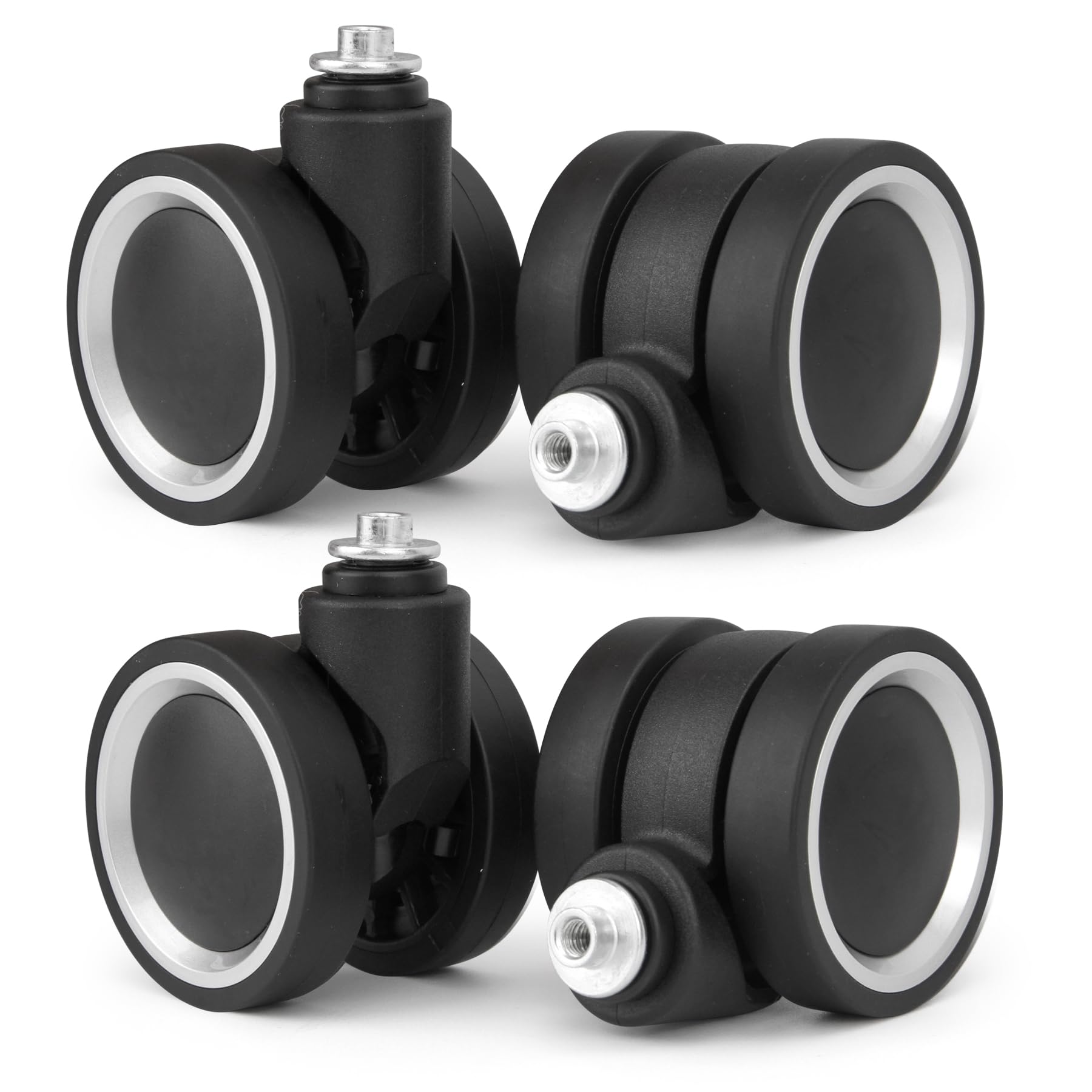 Zoofen Luggage Wheels Replacement 4 pcs Suitcase Replacement Wheels Wear-Resistant Spinner Wheels for Most Suitcase Repair(ZLN-A39,Black)