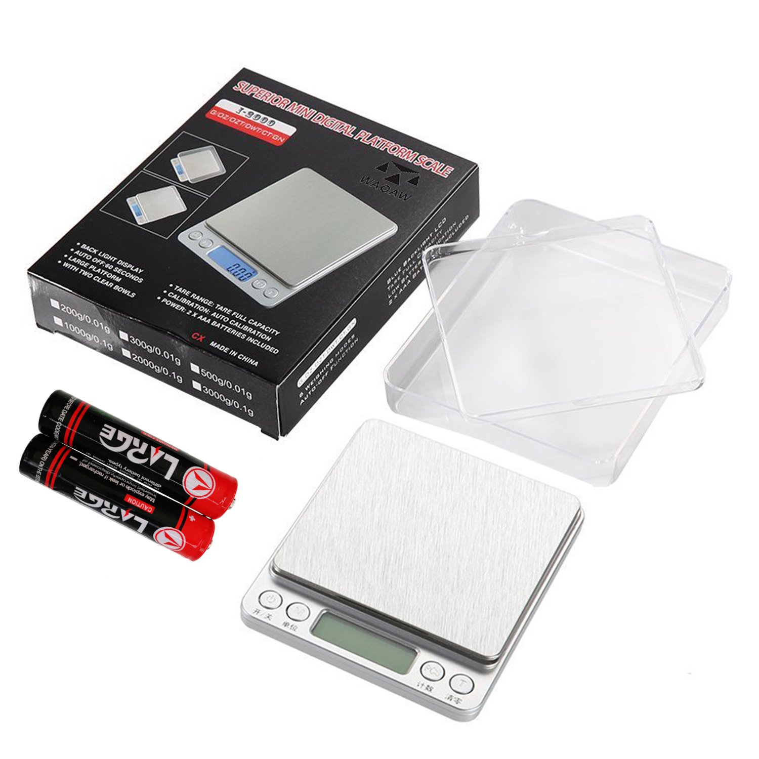 Digital Kitchen Scale Multifunction Food Scale, 500g/0.01g Small Portable Electronic Precision Scale, Food Scale with Back-Lit LCD Display(Batteries Included)