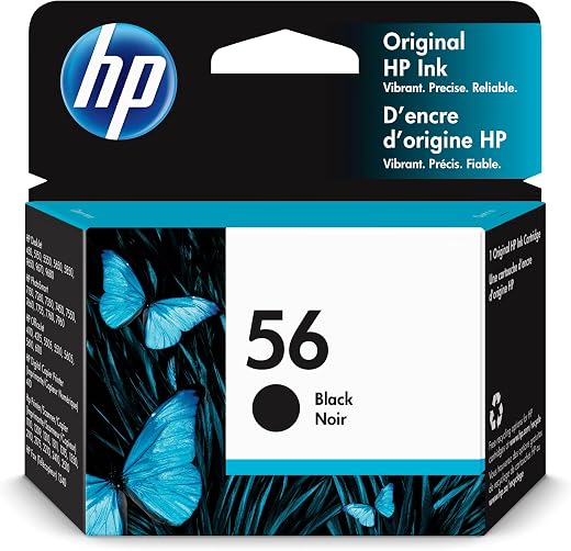 Limited-Time Offer HP 56 Black Ink Cartridge | Works with HP DeskJet 450, 5000, 9600; PhotoSmart 7000; OfficeJet 4000, 5000, 6110; Digital Coper Printer 410; PSC 1000, 2000; Fax 1240 Series | C6656AN