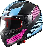 LS2 Capacete Integral Rapid Rad Street (Azul Claro Fosco/Rosa - Tamanho Gg)