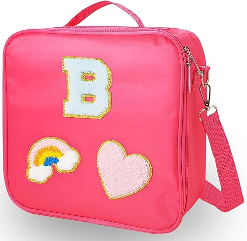 Lonchera preppy con iniciales para mujer, bolsas de almuerzo aisladas para adultos, regalos de cumpleaños y graduación, regalos de Navidad para