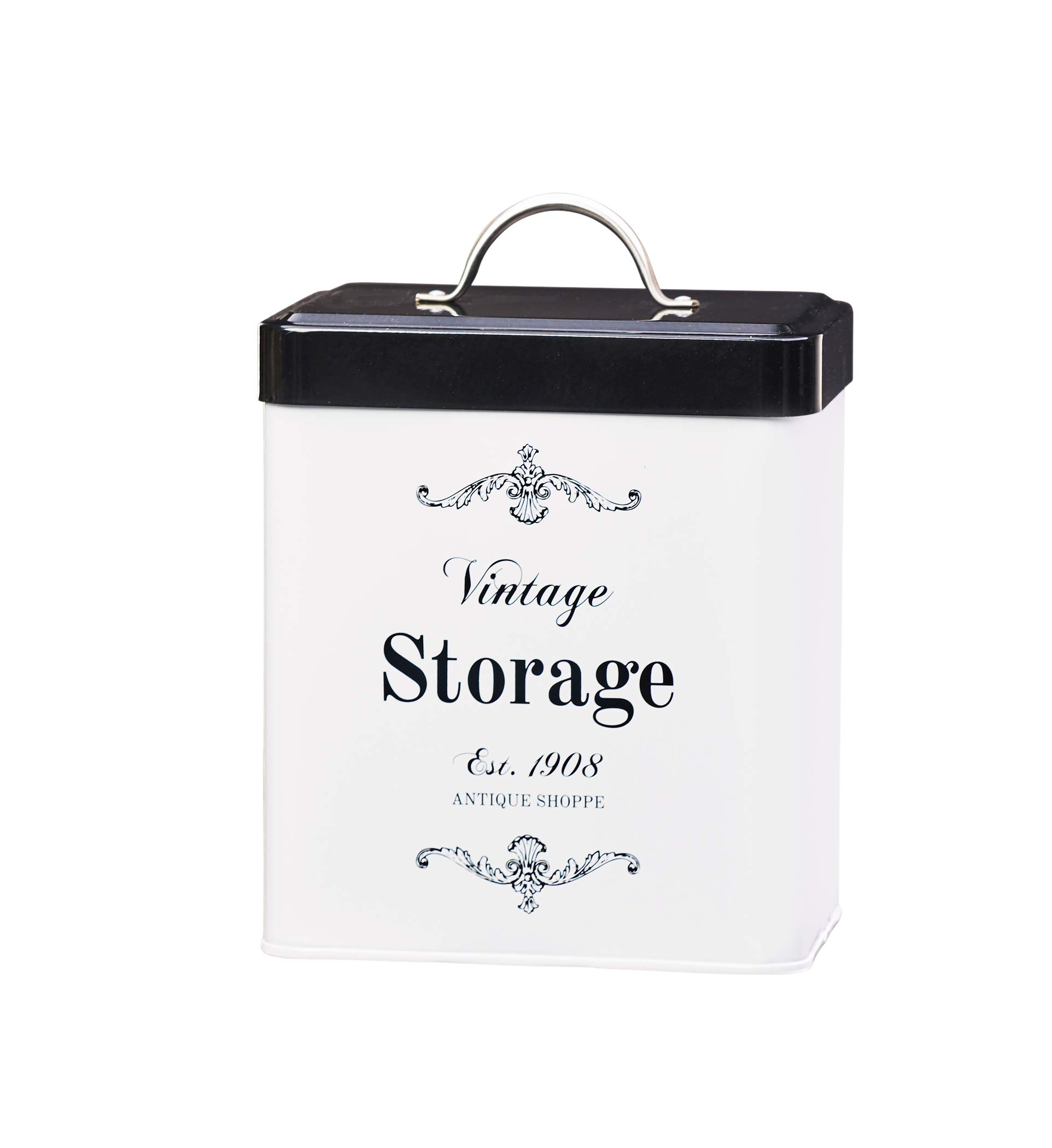 Antique Shoppe Metal Canister by 10 Strawberry Street – 96 fl oz, 96.0 fluid_ounces, Glass, Clear, Model 7CDI021S4