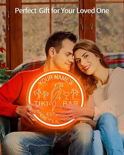 Miniatura 7 de Letreros de neón impermeables personalizados para decoración de pared, letrero de luces Tiki personalizado para patio exterior, regalos de papá para