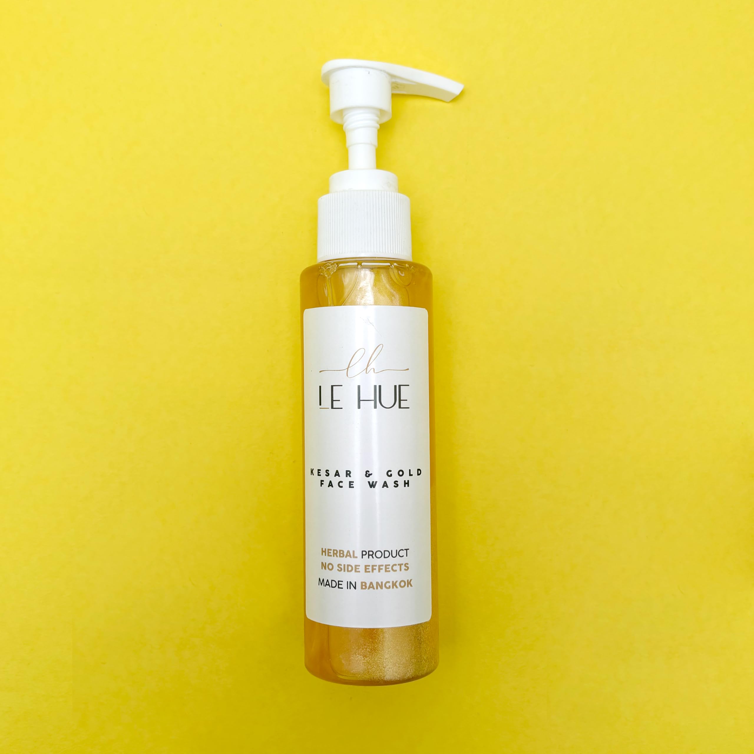 LeHue Care Natural Kesar & Gold Herbal Face Wash | Herbal Face Wash for Glowing Skin | Face Wash for Controlling Acne | Paraben & Sulphate-Free | Suitable for All Skin Types 120 ml