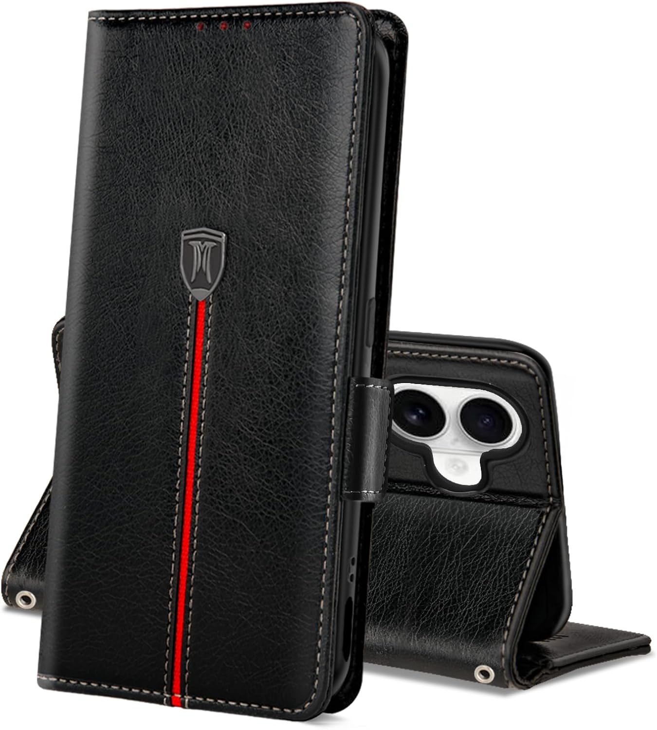 MAMA MOUTH For iPhone 11 Case Magnetic Leather Card Slot Mobile Phone Case Foldable Wallet Case Protective Case Flip TPU Bumper Silicone Book Cover Shockproof Case for iPhone 11 Jet Black