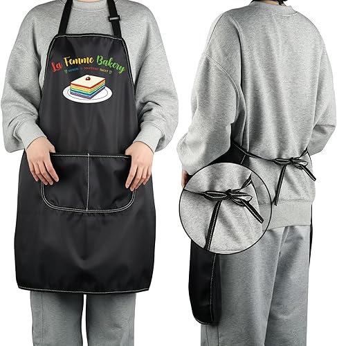 Miniatura 5 de G2TUP Femme Lesbian Gift La Femme - Delantal de panadería con bolsillos, regalo para esposa lesbiana, regalo de orgullo lésbico con temática de