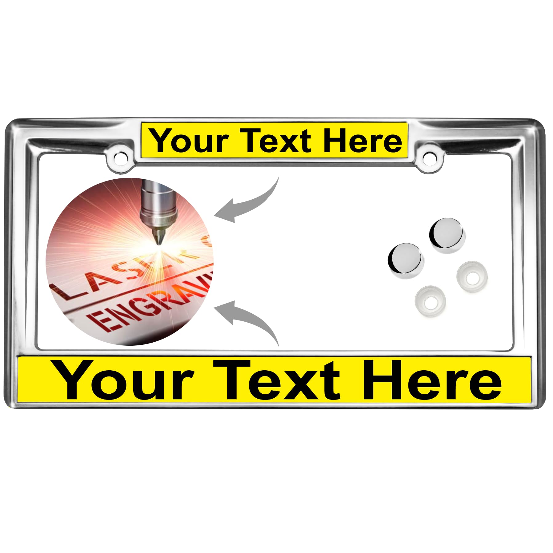 Custom Personalized Heavy Duty Chrome Metal Car License Plate Frame with Free c - Picture 45 of 132