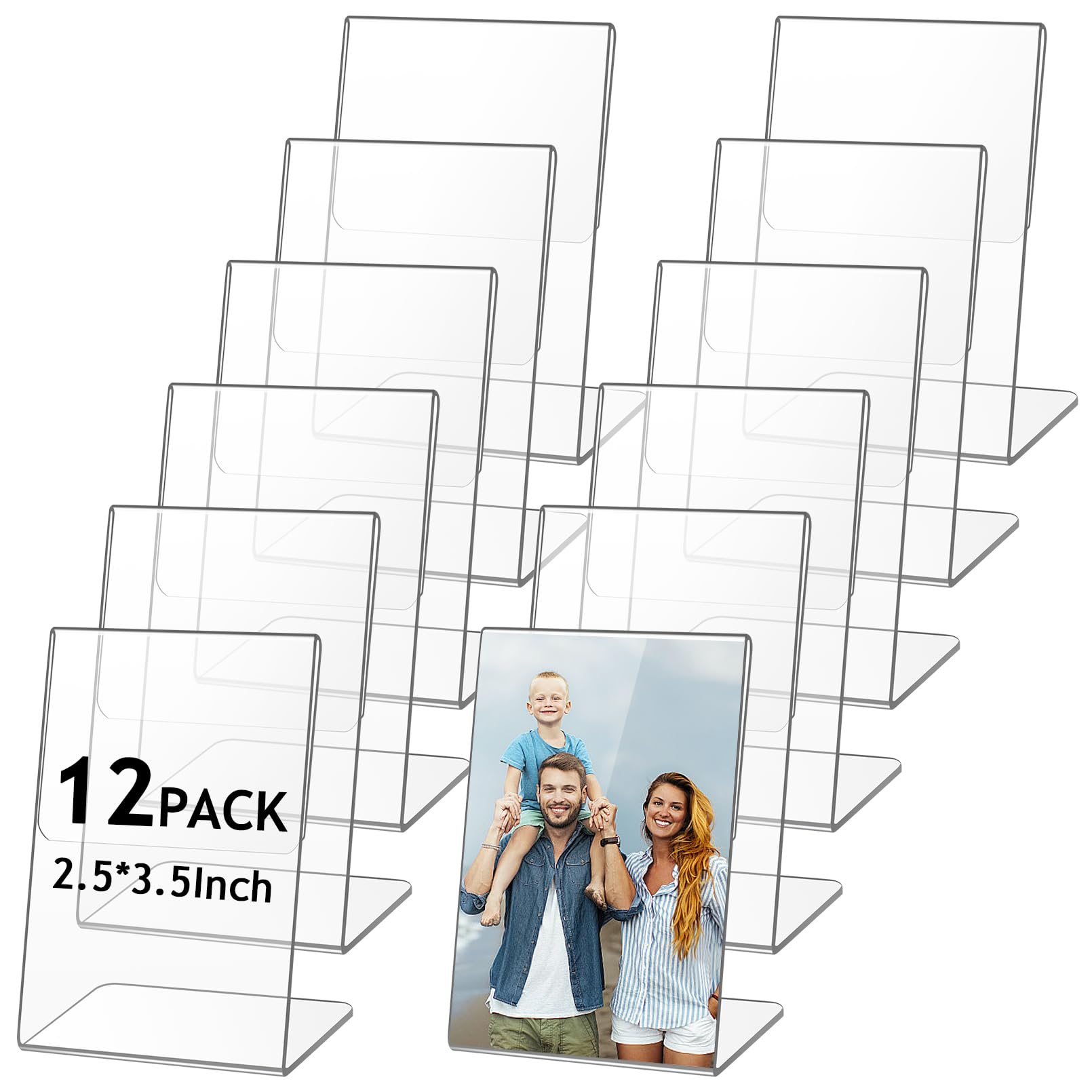 Support de menu en plastique transparent incliné stable et robuste en lot de 12