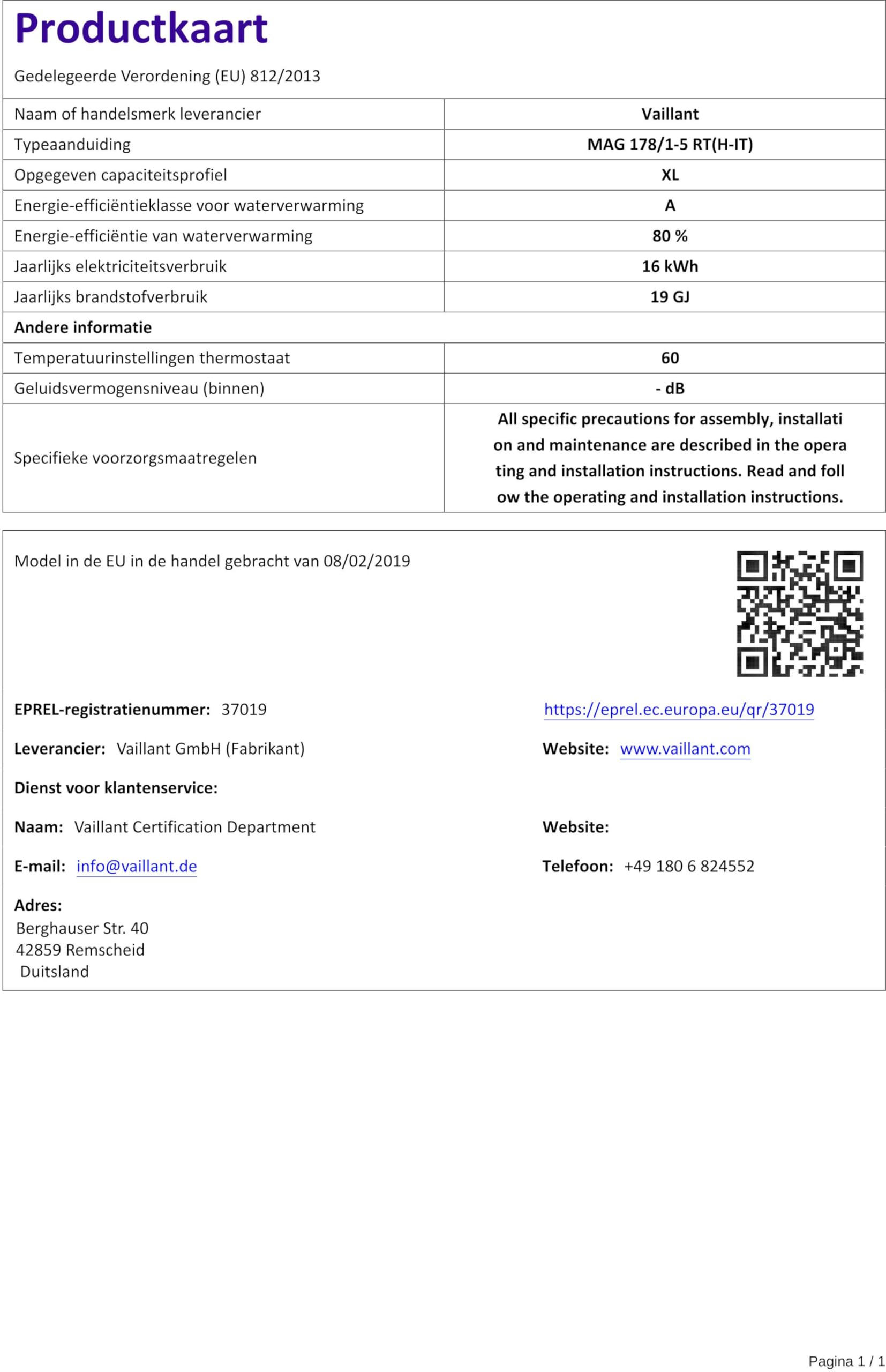 Zewnętrzny podgrzewacz wody gazowy Vaillant 17 l outsideMAG 178/1-5 ErP metan