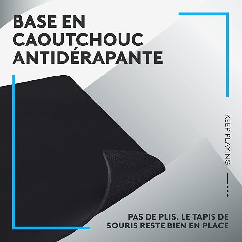 Logitech G G840 Tapis de Souris de Jeu Extra Large, Optimisé pour Les capteurs, Friction modérée,Tapis de Souris antidérapant, Accessoires de Jeu Mac et PC, 900 x 400 x 3 mm - Noir - 6