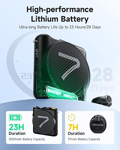 Miniatura 6 de 7RYMS Amplificador de voz WA2 con micrófono inalámbrico Lavalier para profesores, altavoz portátil con clip de micrófono, cancelación de ruido,