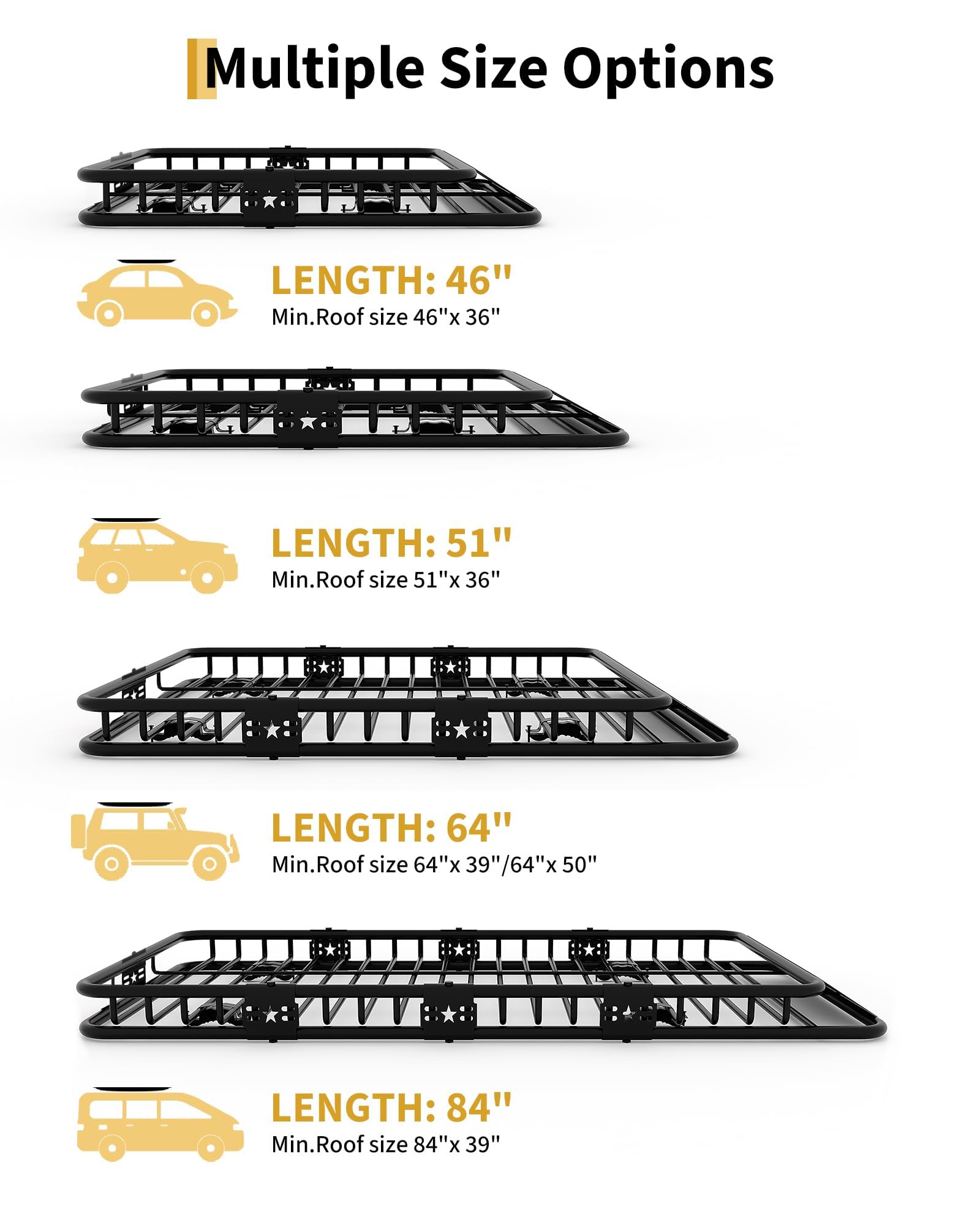 Amazon.co.jp: Garvee 車載ルーフラック ルーフキャリア ルーフラック 