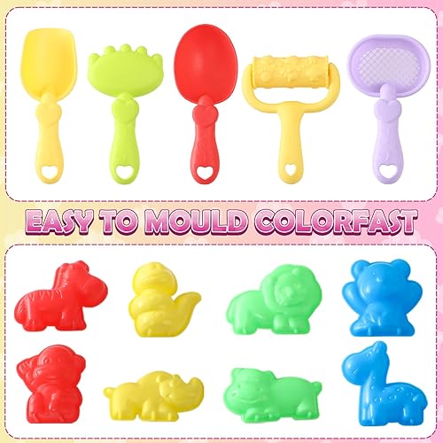 Miniatura 4 de Lorfancy Caja de arena para gatos, kit de arena para niños, juguete sensorial de cubo de 2.2 libras, arena mágica, figuras de gato para mascotas,