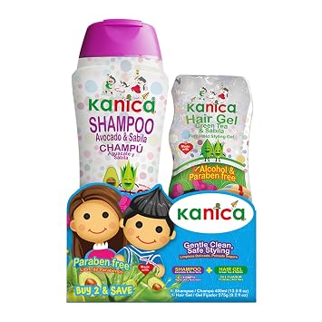 Kanica Aloe Vera & Avocado Hair Care Kit - 13.5oz Shampoo + 9.29oz Alcohol-Free Gel - Nourishing Products for Kids & All Hair Types - Paraben & Cruelty Free & Harsh Chemical-Free